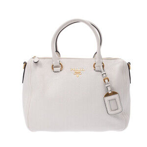 PRADA handbag white calfskin bag